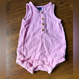 Old navy pink muslin romper 6-12 months